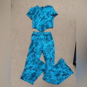 Fashion Nova Teal Tie-Dye Top